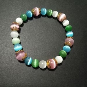 Multi-colored Cats Eye Beaded Bracelet